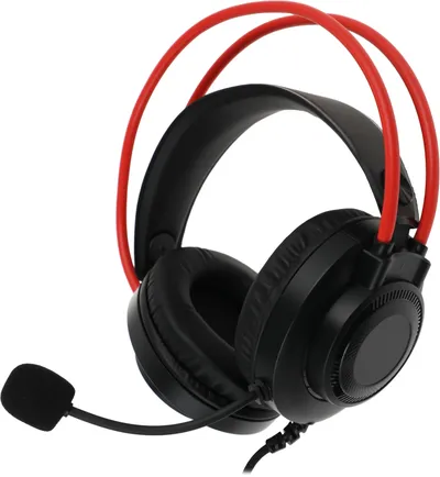Наушники A4Tech G200S USB/BLACK+RED, мониторные, USB, оголовье