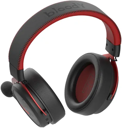 Наушники с микрофоном A4Tech Bloody MR590 Sports красный/черный 1.5м мониторные BT/Radio/3.5mm оголовье (MR590+ WIRED/SPORT RED)