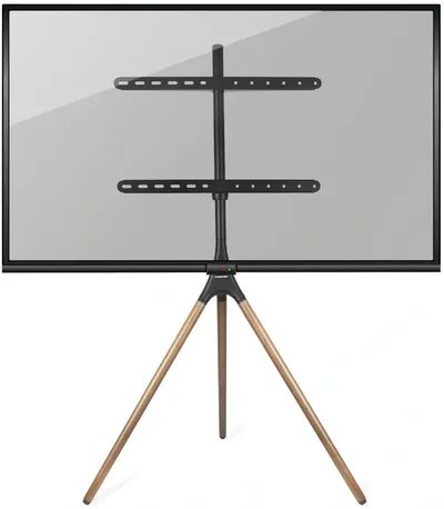 90553 Стойка для телевизора Kromax OMEGA-11 серебристый/береза 32"-70" макс.35кг  напольный  фиксированный