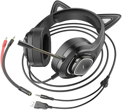 Гарнитура Hoco W107, беспроводная, USB, мониторные, черный