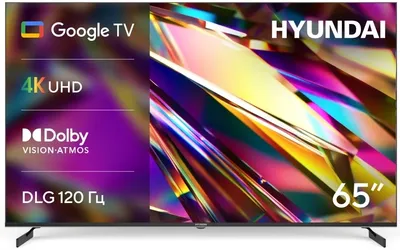 Телевизор Hyundai H-LED65BU7011, 65", 4K Ultra HD, Smart TV, Google TV