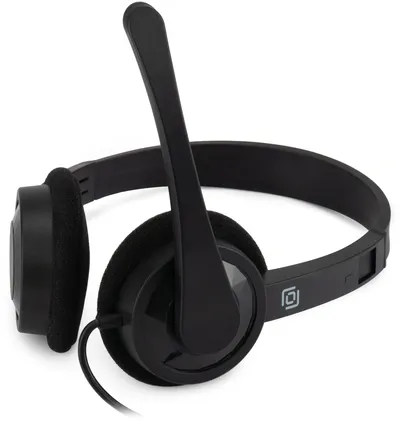 Наушники с микрофоном Оклик HS-M600 черный 1.8м накладные оголовье (1900372)