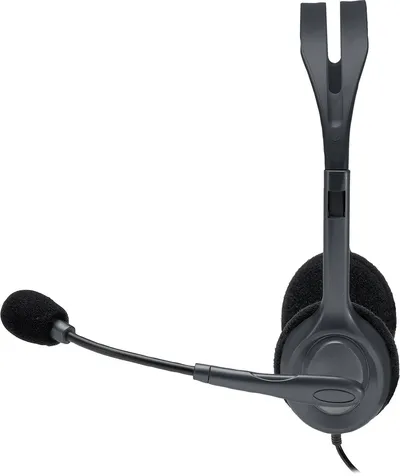 Logitech Гарнитура H111 Stereo Headset, длина кабеля 1,8 м, разъем 3,5 мм, микрофон с функц. шумоподавления, серый.