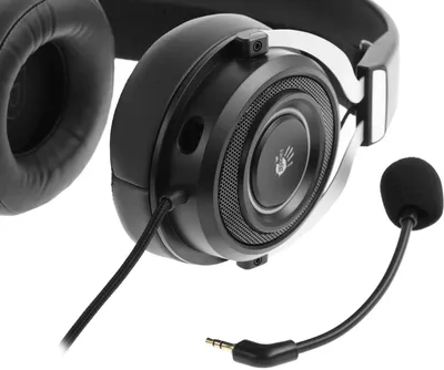Наушники с микрофоном A4Tech Bloody G535P черный/серебристый 2м мониторные оголовье (G535P 4PIN+USB/BLACK+SILVER)