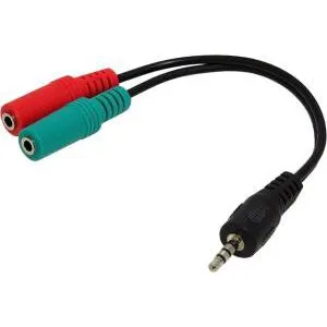 <091392> Кабель-переходник 3.5Jack (m) -- 2*3.5Jack (f), Gembird CCA-417 (разветвитель на наушники и микрофон) black [CCA-417]