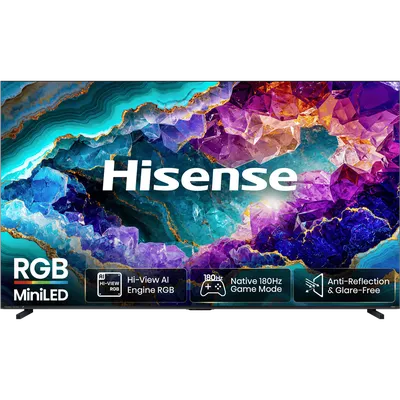 Телевизор RGB Mini-LED 100'' Hisense/ 100", Ultra HD, VA, Local Dimming Zones 2520, 4K 48-180Hz, 2K 48-330Hz, Smart TV (HomeOS U9.5), Wi-Fi, DVB-T2/T/C/S2/S, HDR 10+, Dolby Vision, Dolby Atmos, Bluetooth, 2.1.2 CH, 2*10W(Main)+20W(Subwoofer)+2*5W(Side), 800 nits, 8000:1, CI+(1.4), 4хHDMI, 2хUSB, FreeSync Premium PRO, 180Hz Game Mode Pro, Charcoal grey, 2026