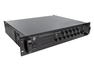 Микшер-усилитель Intrend [ITMXAMP-350MTZ] зональный, 5 зон. MP3, FM-тюнер, USB, Bluetooth, 3хMic/2хLine входы, 1хLine выход, 350 Вт, 4-16 Ом/100V, IR-пульт в комплекте