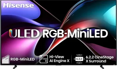 Телевизор Mini LED 100'' Hisense/ 100", Ultra HD, Mini LED, Local Dimming Zones 3584, Smart (VIDAA U9), Anti-Reflection PRO, пиковая яркость 8000 нит, 165Гц, Game Mode PRO, FreeSync Premium PRO, 6.2.2 1102W, 3 HDMI, 2 USB, безрамочный экран, алюминий/угольно серый,, 2025