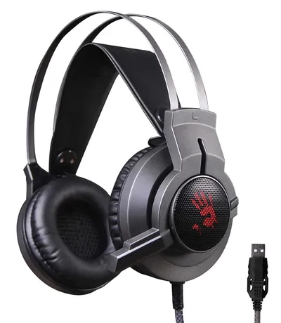 <103422> Наушники проводные A4Tech Bloody G437 (микрофон, 20 - 20 000 Гц, 100дБ, 1,8м, USB) черный [G437]