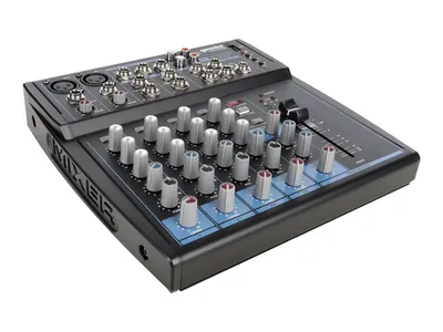 Микшер [GEM-08USB] Gemini [GEM-08USB] аналоговый, 8 каналов, выход на наушники, Bluetooth, USB-проигрыватель файлов в формате MP3/WAV