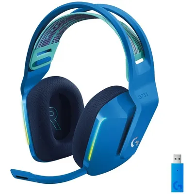 Наушники Logitech 981-000945, G733 Lightspeed, синие, накладные