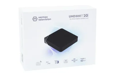 Приставка TV Vermax UHD300Y2G ATV, 4K IPTV, 2ГБ RAM, 8ГБ eMMC