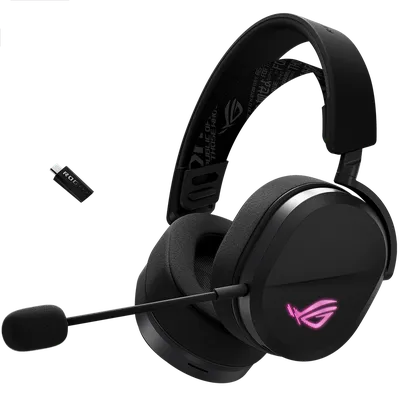 Гарнитура игровая беспроводная/проводная ASUS A501 ROG Pelta чёрный (RGB, USB/Bluetooth) (90YH0410-BHUA00)