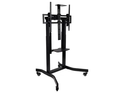 Мобильная стойка Wize Pro [MH100E] для дисплеев 55"-100" Max VESA 800x600 мм, высота 110-160см, полка для камеры ВКС, полка для оборудования, кабель.канал, наклон +5°/-10°, нагрузка 120кг, с электрической регулировкой по высоте, RF пульт, черн