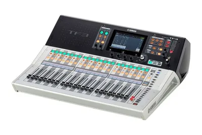 Микшер Yamaha TF3 ZG70960 цифровой, 24 аналоговых XLR/TRS MIC/LINE + 2 аналоговых RCA стерео линейных входа, 16 аналоговых XLR выходов, 25 моторизированных фейдера, 48 входных микшируемых каналов, USB 2.0