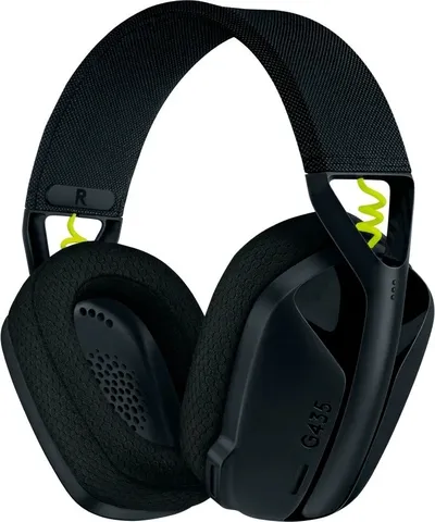 Гарнитура Logitech G435 (981-001051), беспроводная, BT/Radio, накладные, черный/желтый