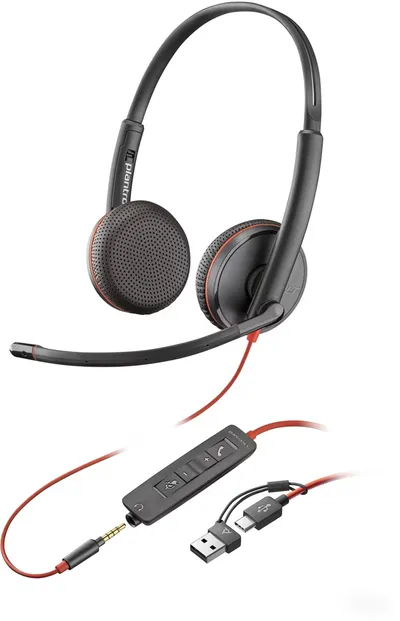 Poly Blackwire 8X229A6 3225 Stereo USB-C Headset +3.5mm Plug +USB-C/A Adapter (Bulk) Гарнитура проводная