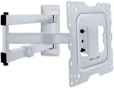 Kromax DIX-18 white, Кр. стал. наст. для TV 22"-65", max 40 кг, 5 ст св., нак. ±15°, пов. 180°, от ст. 66-605 мм, max VESA 400x400 мм.