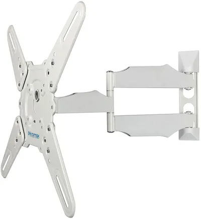 Kromax ATLANTIS-40 white, Кр. стал. наст. для TV 22"-65", max 40 кг, 5 ст св., нак. +5°-15°, пов. 180°, от ст. 60-523 мм, max VESA 400x400 мм