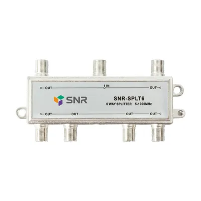 Разветвитель TV-IN-6/TV-OUT, серебристый SNR (SNR-SPLT6)