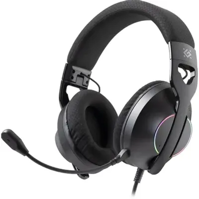 Гарнитура игровая Defender Weaver черный RGB / съемный микрофон /кабель2,0м
