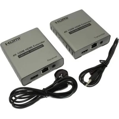 Удлинитель HDMI ORIENT VE048, 4K@30 Гц, до 120 м по витой паре, IR