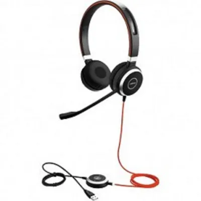 6399-829-209 - JABRA EVOLVE 40 UC Stereo USB Headband, Noise cancelling, USB and 3.5 jack connectivity, with mute-button and volume control on the cord, Busylight , Discret boomarm