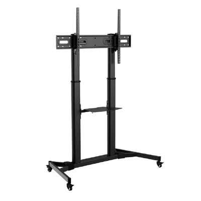 Стойка Digis DSM-P1060CL мобильная для ТВ 55"-100" до 100 кг, VESA до 1000x600мм, наклон -10°/+5°,  полка для источников