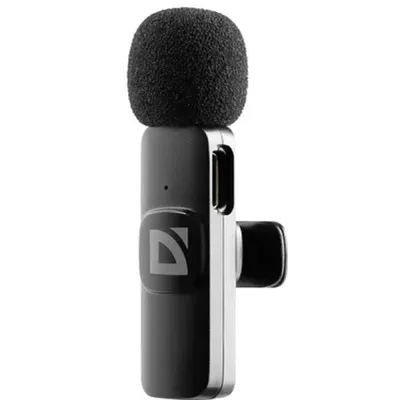 Микрофон Defender Talky-137 64137, петличный, беспроводной, USB Type-C, черный