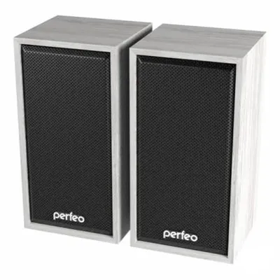 Perfeo PF_A4389 колонки "CABINET" 2.0, мощность 2х3 Вт (RMS), белый  дуб,  USB