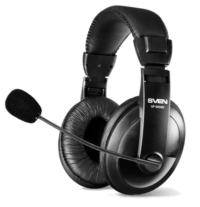 Наушники с микрофоном Sven AP-860MV черный 2м мониторные оголовье (SV-0410860)