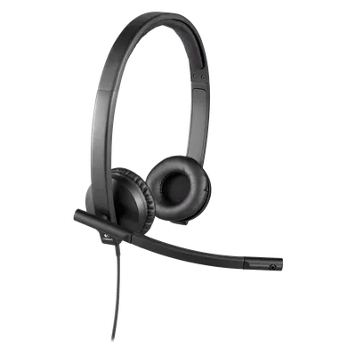 Logitech Гарнитура H570e Stereo, для компьютера, накладные, регулятор громкости, выкл. микрофона, USB, 1.9 м, чёрный.