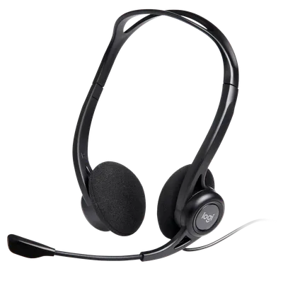 Гарнитура Logitech PC960 |981-000100| черная, USB, поворотный микрофон, пульт управления на кабеле, |981-000100| кабель 2.4м