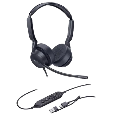 Гарнитура YEALINK UH42 Dual UC USB-C/A, Проводная, HD звук, шумоподав. LED-индикатор, USB-C/A, шт