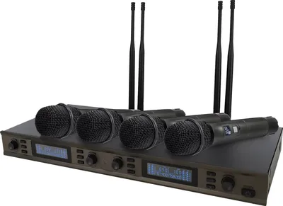 Микрофонная радиосистема Axelvox [DX800FC] UHF 650 - 758 MHz, цифровая модуляция, LCD дисплей, DSP, ручной микрофон - 4 шт.