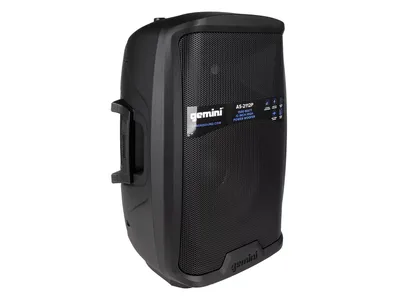 Акустическая система Gemini [AS-2112P] Активная, 2-х полосная, мощность RMS/Peak 750/1500 Вт, АЧХ 45-20000 Гц, Max SPL 108 дБ, динамики: 12" НЧ, 1" ВЧ, входы: 1/8" TRS AUX, RCA (L/R) AUX, 2xXLR микрофонные, 2x1/4" линейные, выходы: XLR Mix