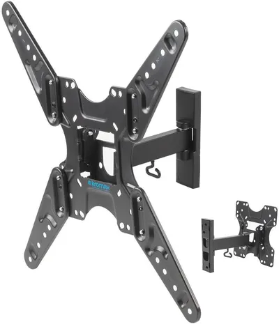 Kromax OPTIMA-413 black {20"-55", max 30 кг, настенный, 4 ст свободы, наклон +2° -15°, поворот ±90°, от стены 74-234 мм, max VESA 400x400 мм}