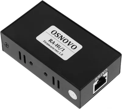 Osnovo - Комплект для передачи HDMI по одному кабелю витой пары CAT5e/6 до 50м. Разрешение до 1080p, 36бит(Deep Color). Поддержка 3D и HDCP. Скорость передачи данных до 6,75Гбит/с. Функция копирования EDID. Передатчик: Вх. - HDMI(A)/Роз.2,1х5мм(DC5V). Вых. - RJ45. Приёмник: Вх. - RJ45/Роз.2,1х5мм(DC5V). Вых. - HDMI(A). В комплекте БП DC5V(1А) - 2шт. Размеры каждого устройства (ШxВxГ): 48x25x83мм. Рабочая температура: -5…+35°С.
