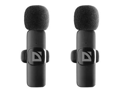 DEFENDER беспроводной ANC на прищепке 2шт+ресивер Type-C черн. Talky-138 64138 DEFENDER
