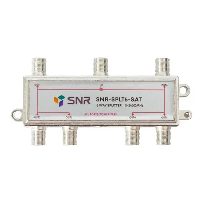 Разветвитель TV-IN-6/TV-OUT, серебристый SNR (SNR-SPLT6-SAT)