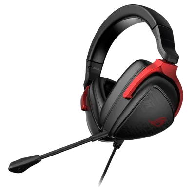 Гарнитура ASUS ROG Delta S Core чёрный-красный, проводная, 3.5 мм, съёмный микрофон, совместимость с PlayStation, Xbox